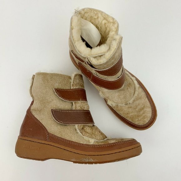 Vintage Shoes - Vintage Bates Floaters Original Wool Sheepskin Boots Size Womens US 5